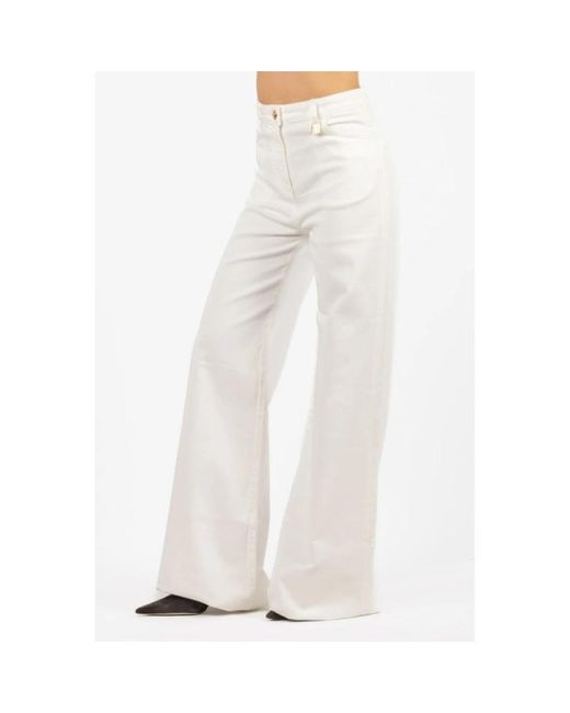 Elisabetta Franchi White Wide Jeans