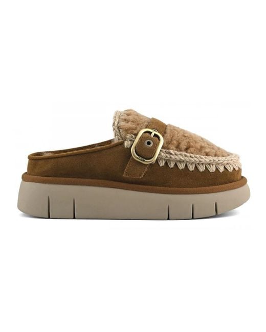 Mou Schoenen ,Bruin ,Wol Bounce Clog in het Brown