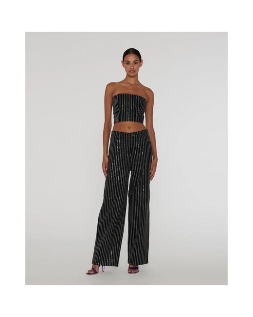 ROTATE BIRGER CHRISTENSEN Black Wide Trousers