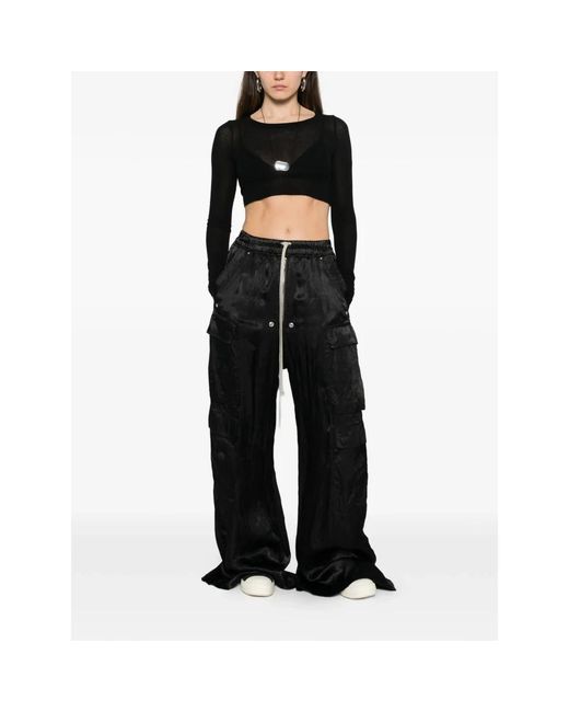 Rick Owens Black Long Sleeve Tops