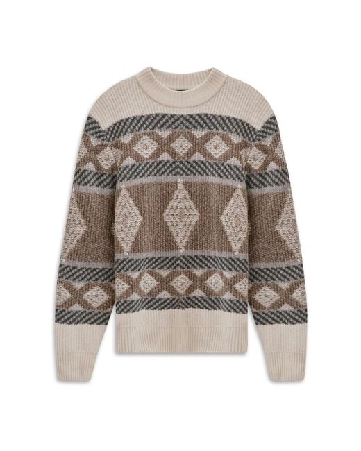 Bugatti Strickpullover Mit Muster in Gray für Herren