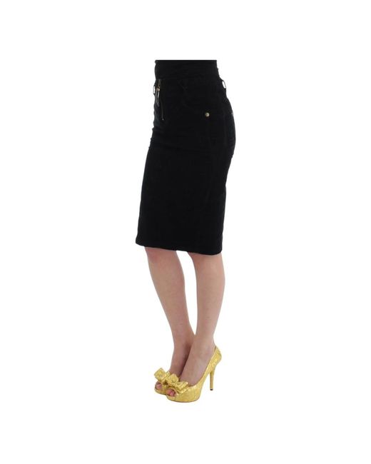 Roberto Cavalli Black Pencil Skirts