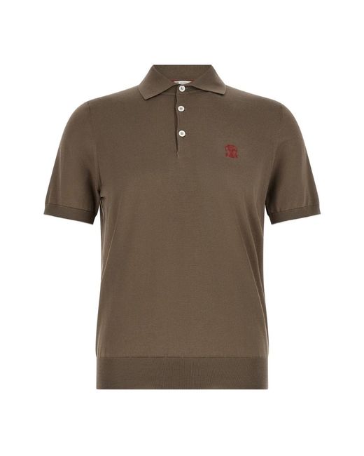 Brunello Cucinelli Brown Polo Shirts for men