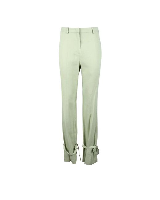 Eleganti pantaloni in lino elasticizzato di Patrizia Pepe in Green