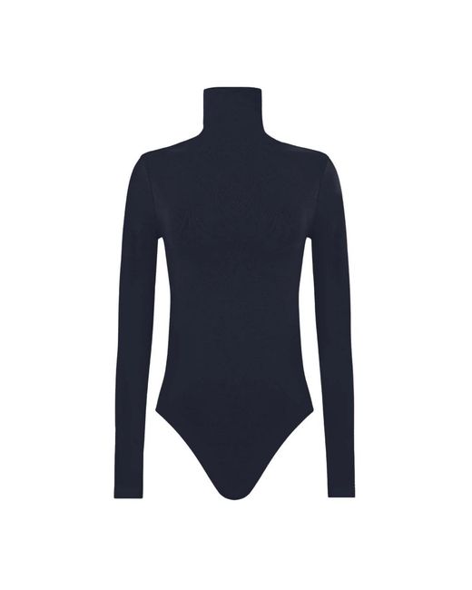 Wolford Naadloze Merinowollen Bodysuit in het Blue