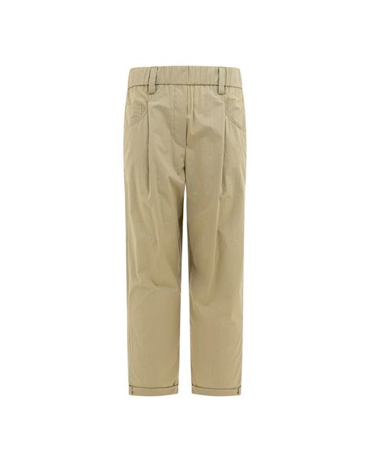 Brunello Cucinelli Natural Baumwollhose Eleganter Stil