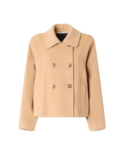Pinko Double-Breasted Coats in het Natural
