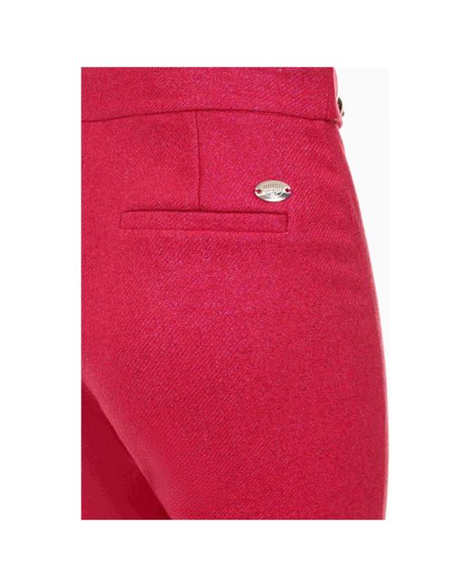 Trousers > wide trousers Chiara Ferragni en coloris Red