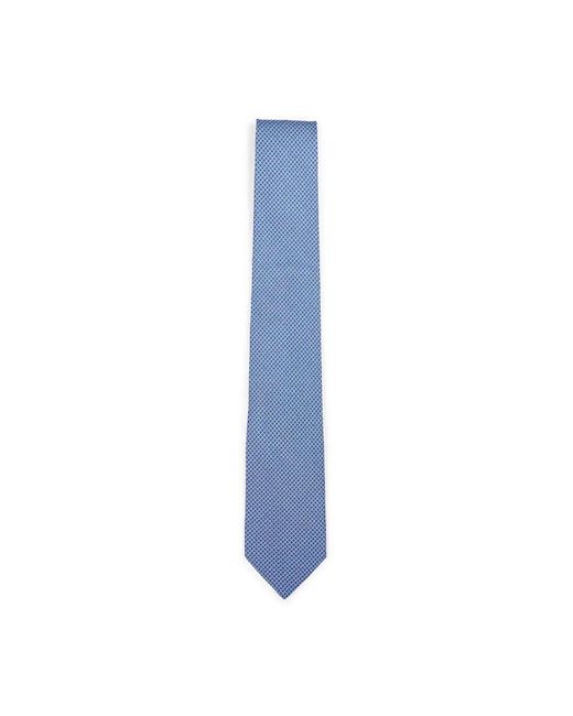 Ferragamo Accessoires ,Blauw ,Leer Gancini-Print Zijden Stropdas in het Blue voor heren