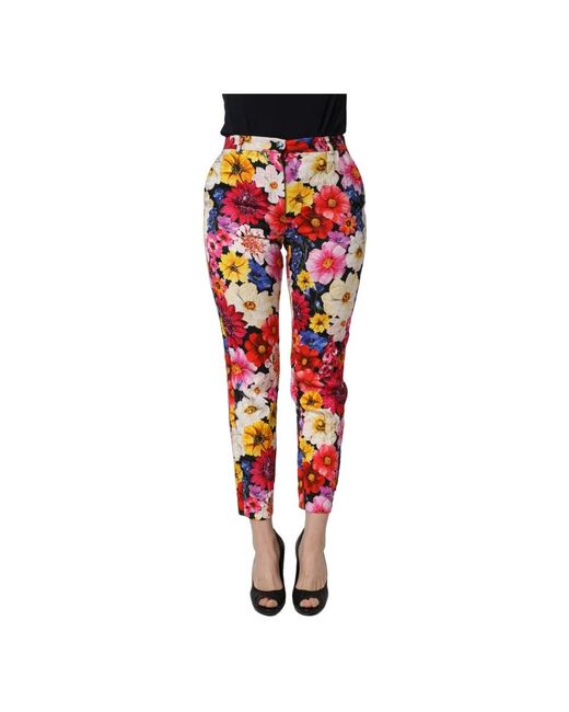 Dolce & Gabbana Red Slim-Fit Trousers