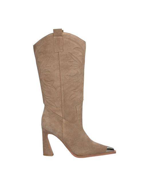 Alma En Pena. Brown Cowboy & Biker Boots