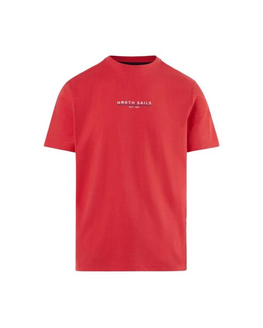 T-shirt con stampa heritage di North Sails in Red da Uomo