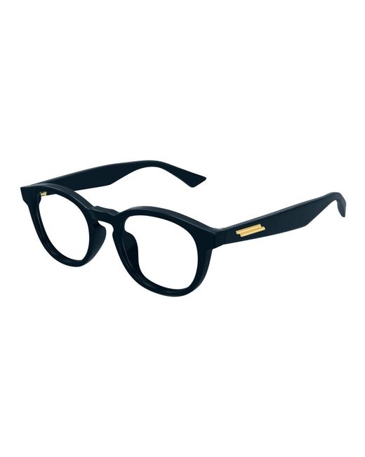 Bottega Veneta Blue Blaue Runde Brille Mit Asiatischer Passform