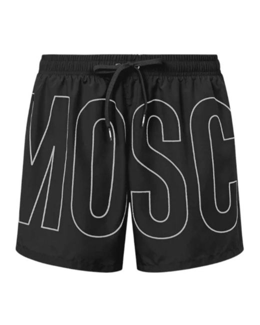 Moschino Herren Badeboxer Mit 360° Erhabenen Buchstaben in Black für Herren