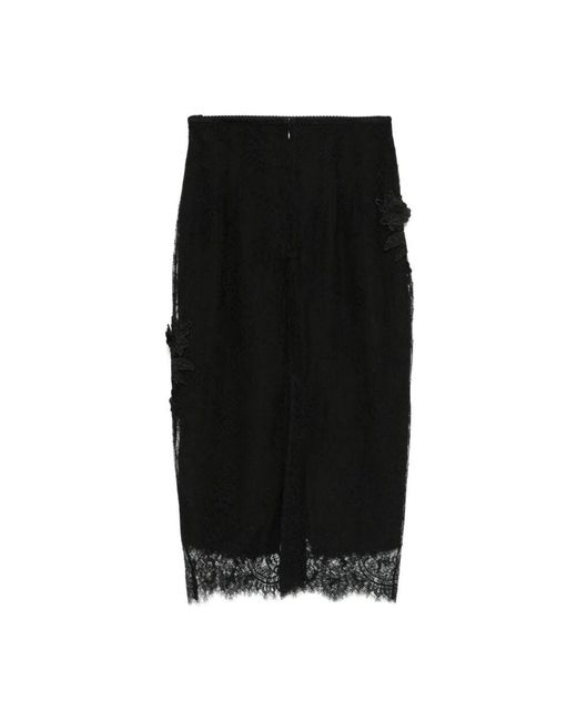 Blugirl Blumarine Black Schwarzer Spitzenrock Mit Reißverschluss