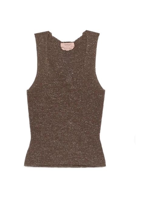 Twinset Brown Sleeveless Tops
