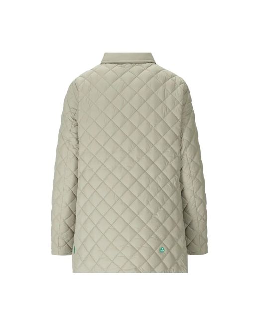 Save The Duck Jassen ,Polyester Libra Gewatteerde Jas Met Diamantstiksels in het Gray