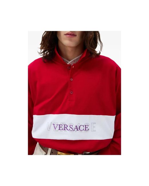 Polo Shirts Versace de hombre de color Red