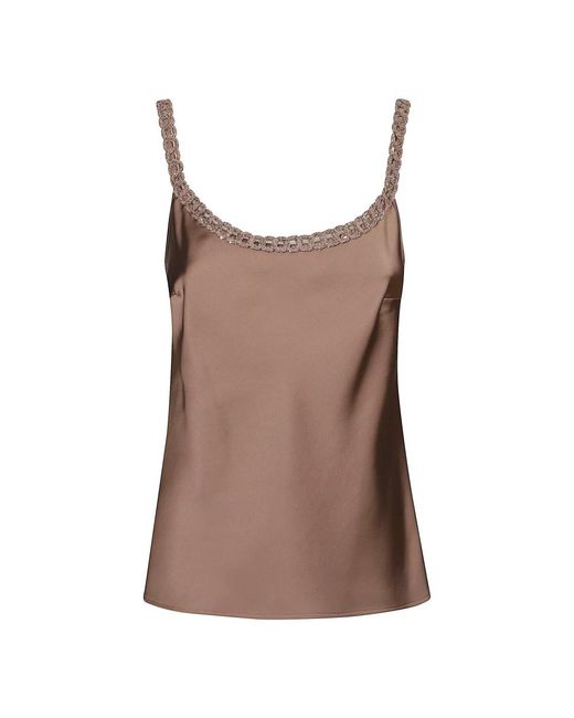 D.exterior Brown Sleeveless Tops