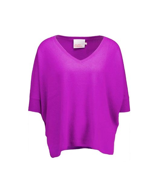 ABSOLUT CASHMERE Purple V-Neck Knitwear