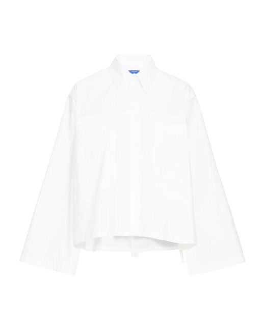 Ball Overhemden ,Wit ,Katoen Oversized Wit Overhemd Met Wijde Mouwen in het White