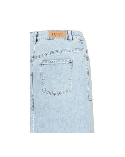 Ichi Midi Denim Rok in het Blue