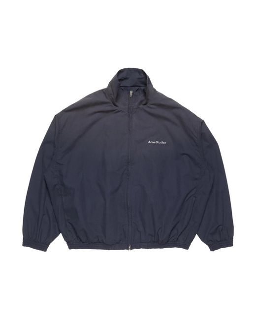 Acne Washed Logo Jacket in het Blue voor heren
