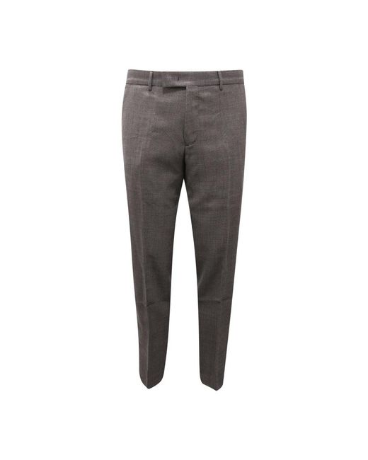 PT01 Broeken ,Grijs ,Wol Wollen Broek Met Micro Patroon in het Gray voor heren