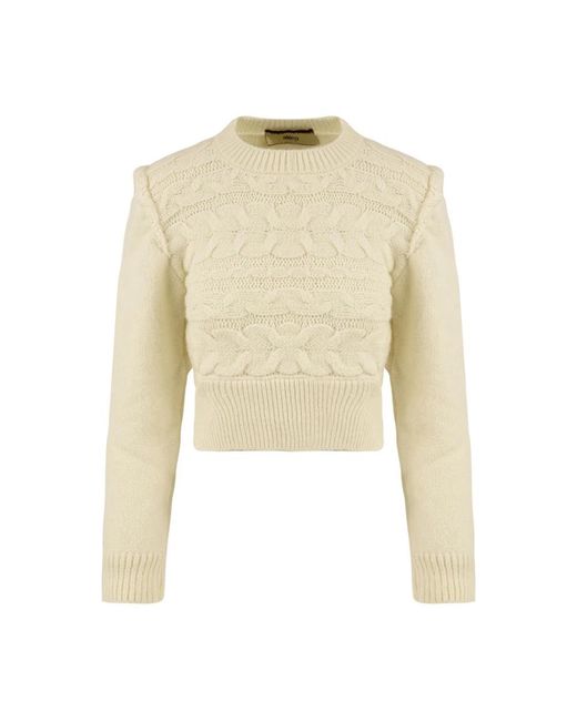 Round-Neck Knitwear Akep de color Natural
