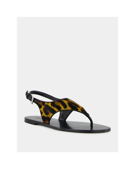 Paris Texas Black Flat Sandals