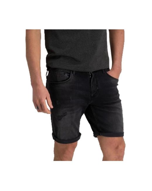 Antony Morato Black Denim Shorts for men
