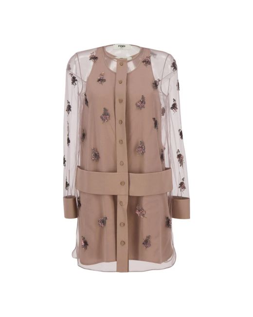 Fendi Brown Short Dresses