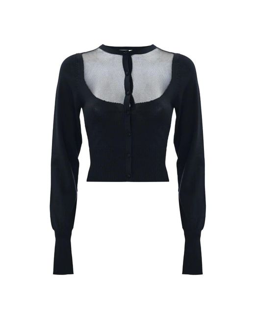 Kocca Blue Strickjacke Mit Knopfleiste Und Tüll-Einsatz