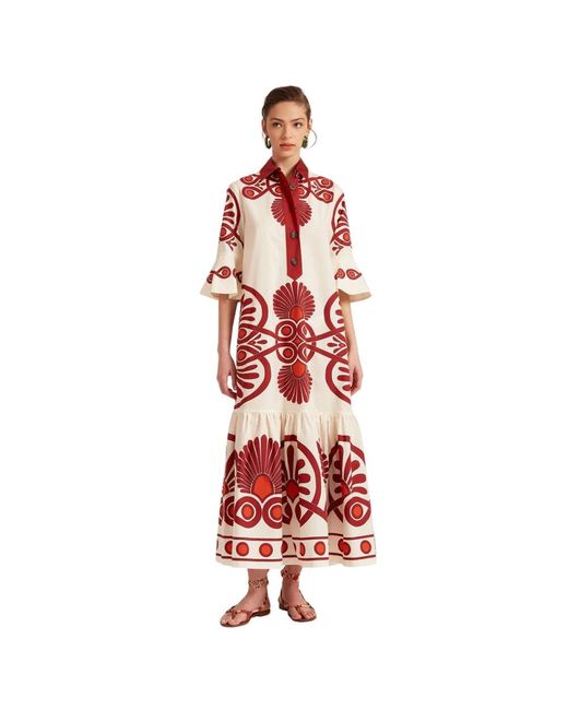 LaDoubleJ Jurk Met Geometrische Print in het Red