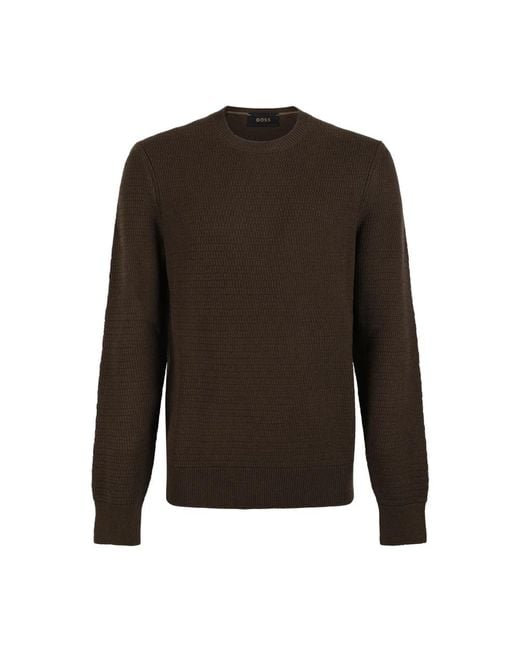 Boss Brown Round-Neck Knitwear for men