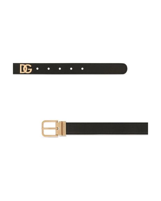 Dolce & Gabbana Riem Met Logoplakkaat in het Black