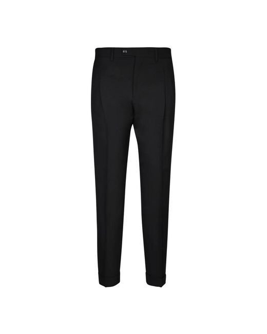 Dell'Oglio Black Slim-Fit Trousers for men