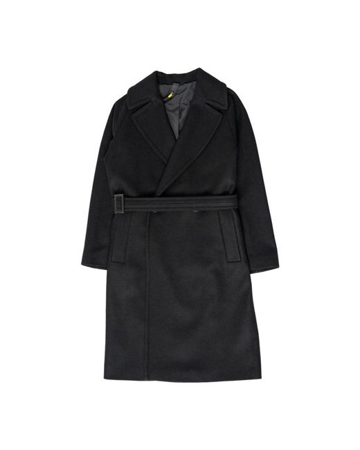 Hevò Black Belted Coats for men
