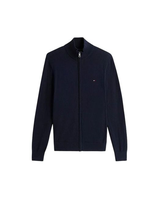 Tommy Hilfiger Blauer Rollkragenpullover Gerippt Reißverschluss in Blue für Herren