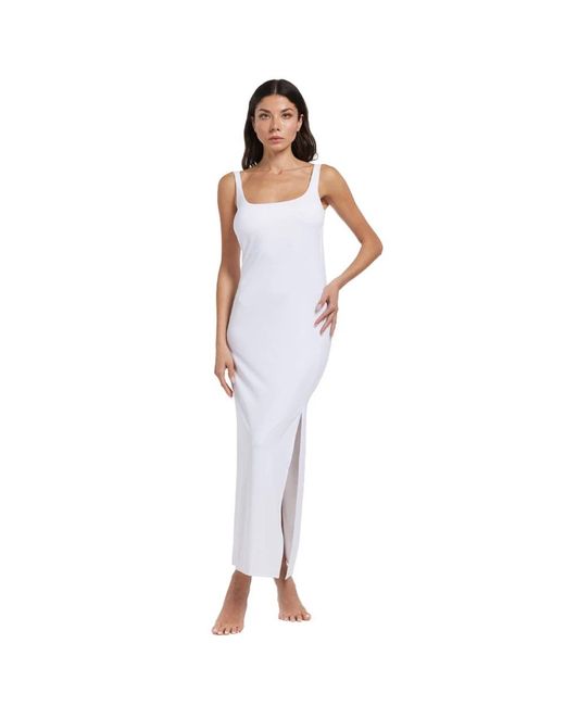 Fisico White Midi Dresses