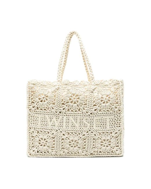 Twinset Metallic Geflochtene top-griff bestickte tasche