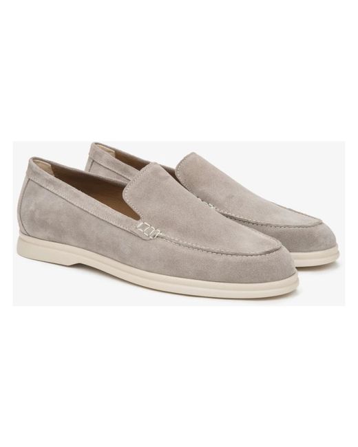 ESTRO Hell loafer aus echtem velours in Gray für Herren