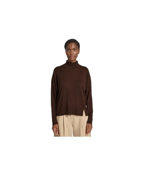 Liu Jo Brown Strickpullover Mit Stehkragen