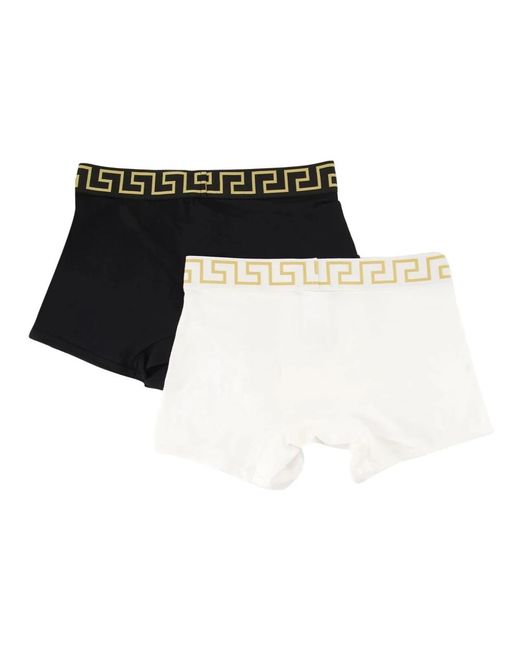 Versace Greca Border Long Trunks 2-Pack in het Black voor heren