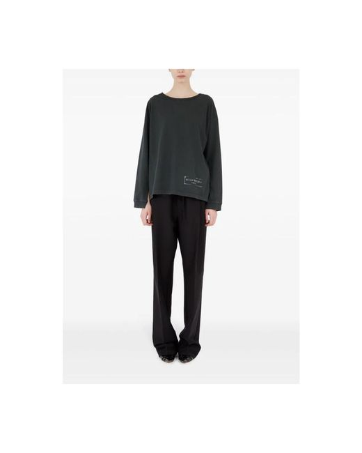 Maison Margiela Grijze Trui Met Geribbelde Details in het Black