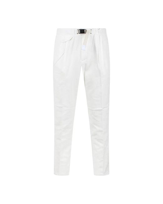 White Sand White Slim-Fit Trousers for men