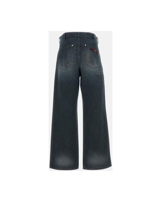 Marni Jeans ,Zwart ,Katoen Canvas Broek Met Vlag Patch in het Blue voor heren