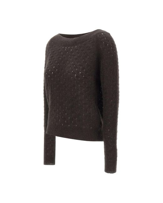 Gran Sasso Black Round-Neck Knitwear