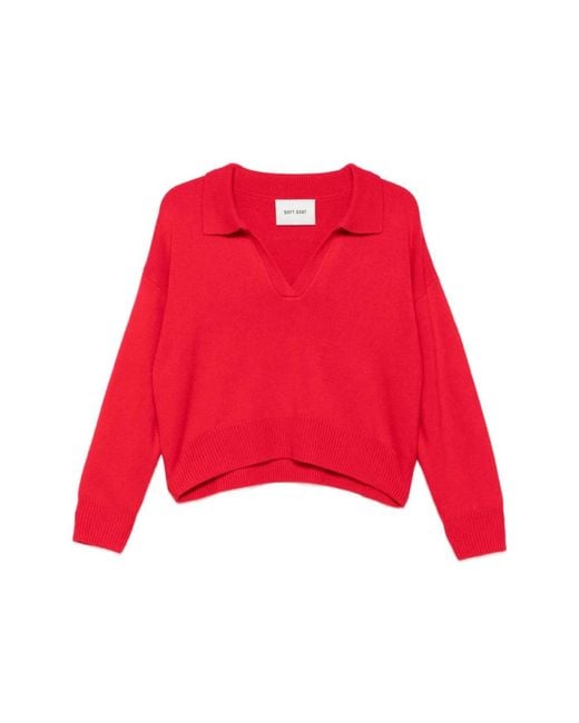 Soft Goat Red Cashmere Knitwear
