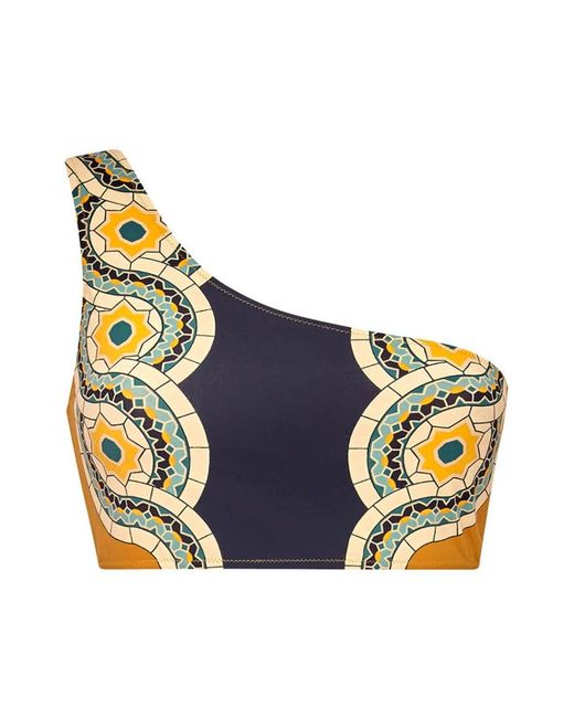 LaDoubleJ Badmode ,Blauw ,Goddess One-Shoulder Badpak in het Blue